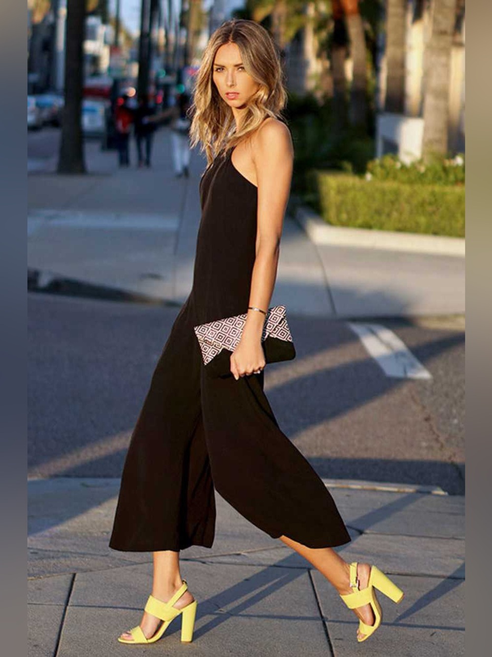 JOA And All That Jazz Black Midi Jumpsuit